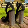 Carvela Black Suede Platform Heels with Crystal Block Heel Image 3