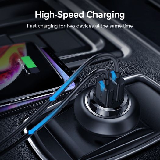 2 X Ugreen Mini Dual USB Car Fast Charger 4.8A/24W (Brand New/Warranty)