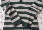 Benetton jumper wool green striped 11 12  years