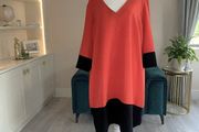 Ladies Orange &amp; Black V-neckline Dress from Marks &amp; Spencer