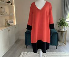 Ladies Orange & Black V-neckline Dress from Marks & Spencer