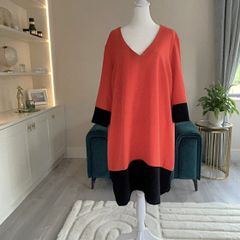 Ladies Orange & Black V-neckline Dress from Marks & Spencer