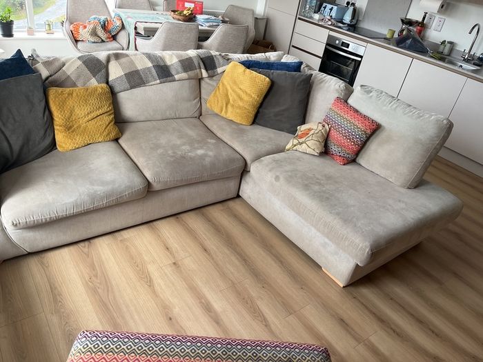 L shaped couch and matching ottoman