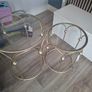 Gold Glass Top Nest of Tables Image 2