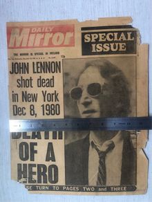 John Lennon - Original front page