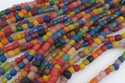Vintage African Style MultiColor 4-5.5mm Glass Beads Necklace Strands