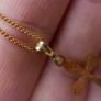 AMERIK Vintage German Gold Plated Necklace Chain with Cross 1,9g L-9,5" Image 5