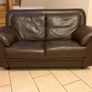 Genuine Leather 3-Piece Suite Excellent Condition Chocolate Brown Image 2