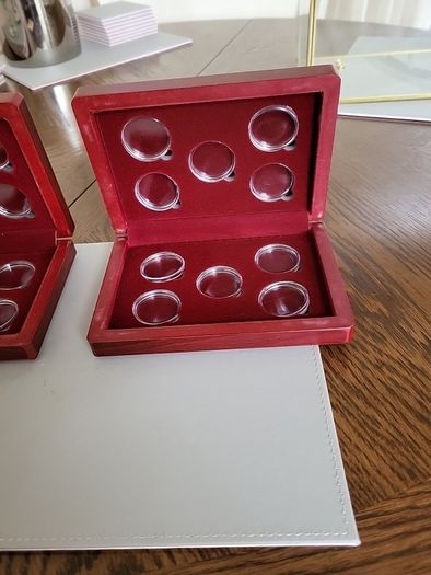 Coin collectors wooden boxes