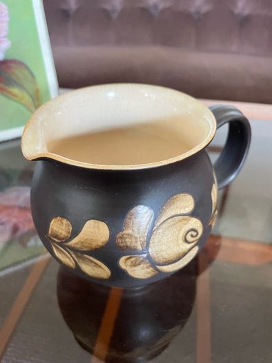 Denby Bakewell Vintage Brown Stoneware Rustic Floral Jug