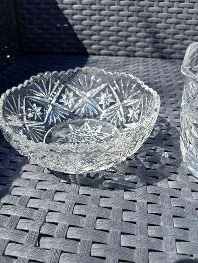 Cut Crystal Milk Jug/Sugar Bowl