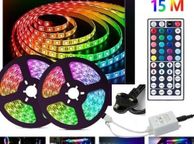 main image for ad 15M 10M  DIY 5050 SMD RGB LED Strip Lights Lamp + 44Key IR Remote Controller