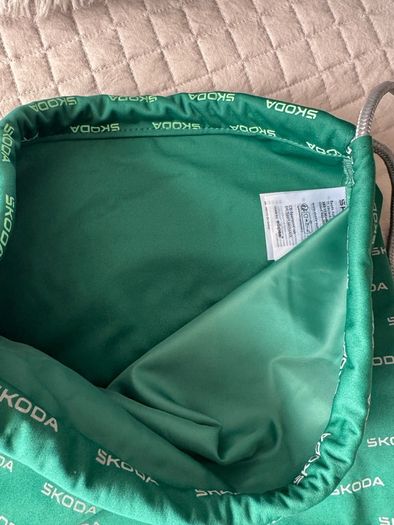 Brand New Skoda Drawstring Gym Bag Backpack with Zip Pocket