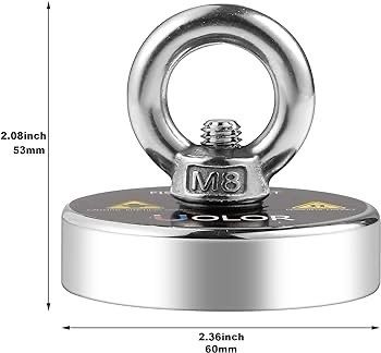 NEW SALE | Fishing Magnet, 160 Kg (353 LB) Pull Force N35 Super Strong Powerful Round Neodymium Magnet for Magnet Fishing and Retrieving in River