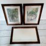 Antique edwardian mirror & pair of pictures Image 2