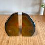 Set of Vintage Brown Agate Bookends Home Decor Image 2