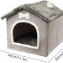 Foldable Dog House Kennel Bed | Enclosed Warm Plush Sleeping Nest Bed with Removable Cushion | Plush Pet House Dog Cat Kennel with Removable Cushion Suitable for Small and Medium-Sized Dogs Image 5