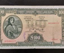 Rare 1937 Irish Free State Lady Lavery 100 Pound