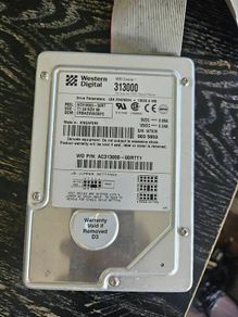 Vintage Western Digital 313000 13gb Hard Drive