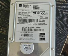 Vintage Western Digital 313000 13gb Hard Drive