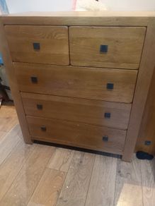 solid oak chest of drawers and lockers