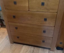 solid oak chest of drawers and lockers