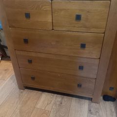 solid oak chest of drawers and lockers