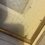 frame vintage swept/moulded off-white painted wooden frame with a gold-gilded inner slip/sight edge Image 6