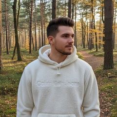 Calvin Klein Jeans - Sherpa Fleece Teddy Hoodie - Ivory/Cream - Size M