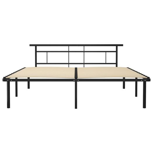 Bed Frame Black Metal 200x200 cm