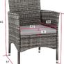 Set of 2 Poly Rattan Garden Chairs with Cushions and 2 Cover Sets and Stainless Steel Screws Grey / Light Grey Image 3