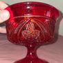 Early American Pattern Glass Ruby Red Footed Bowl Image 10