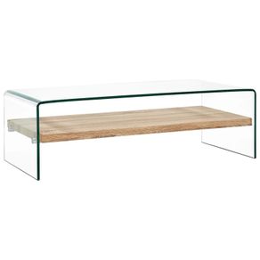 Coffee Table Clear 98x45x31 cm Tempered Glass