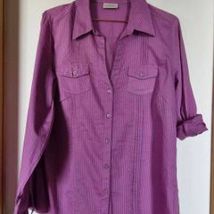 C&A Canda Shirt Women's Purple pink adjustable sleeves size 46/18