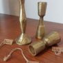 Fabulous Set of Three Jahi Brushed Gold Brass Candlesticks/Candleholders by the Ethical Lifestyle Brand Nkuku, Brand New with Tags Image 10