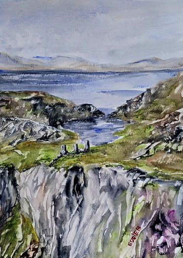 dunlough castle watercolour