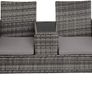 _Polyrattan Garden Bench with Table, 2-Seater, for Garden, Balcony and Patio, Plastic Feet, Garden Bench with Seat Cushion, Grey Image 6