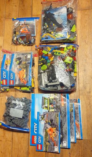 Lego City Volcano Explorers X 4 60120, 60122, 60123, 60124 (2016) 100% Complete (NO BOXES)