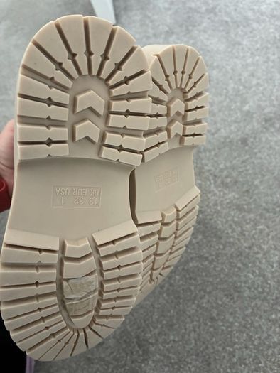 UK 13 cream boots