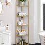 5-Tier Plant Stand, Freestanding Glass Shelf Tower, High Storage Shelves for Living Room, Bathroom, Bedroom, Modern Style, Golden Color Image 3