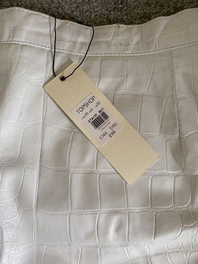 Topshop Leather Skirt white