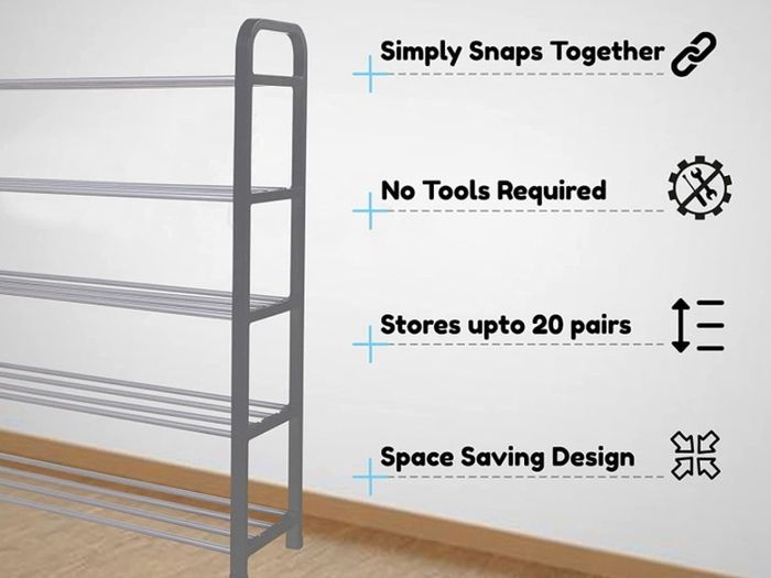 5 Tier Shoe Rack Organiser, Heavy duty storage unit, Quick Assembly No Tools Required, Holds upto 15-20 pairs (FREE POSTAGE)