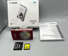 Canon IXUS 175 20MP Digital Camera Red - Boxed - Full Kit - Nr Mint