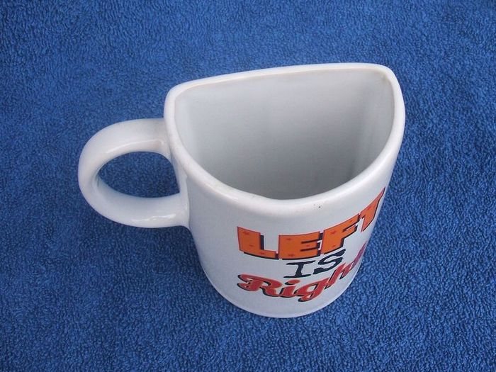 LEFT IS RIGHT (No Right Handers) - a novelty LEFT HANDED MUG (excellent condition)