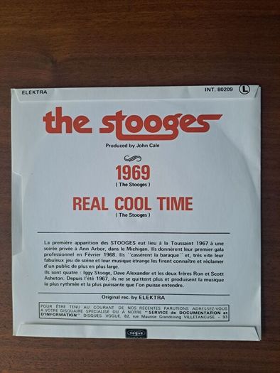 The Stooges 1969/real cool time 7" rare french 1969 release