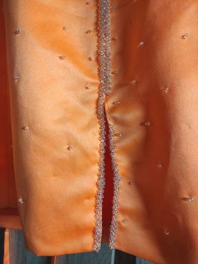 hand made spectacular orange dress size fits xs s worn once