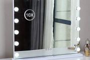 Hollywood Vanity Mirror with 17 LED Dimmable Bulbs, Makeup Mirror with 3 Color Modes, Smart Touch Mirror with Adjustable Brightness, 10x Magnifer, Tabletop 60 x 52 cm (FREE EXPRESS POSTAGE)