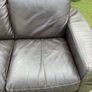 Black Leather 2 Seater Sofa - Good Condition - 160cm Wide Image 5