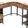 _Computer Desk, L-Shaped Office Table with Cabinet and Hanging Files, 2 Shelves, Home Office, Space-Saving, Easy Assembly, Industrial Design, Vintage Brown/Black Image 4
