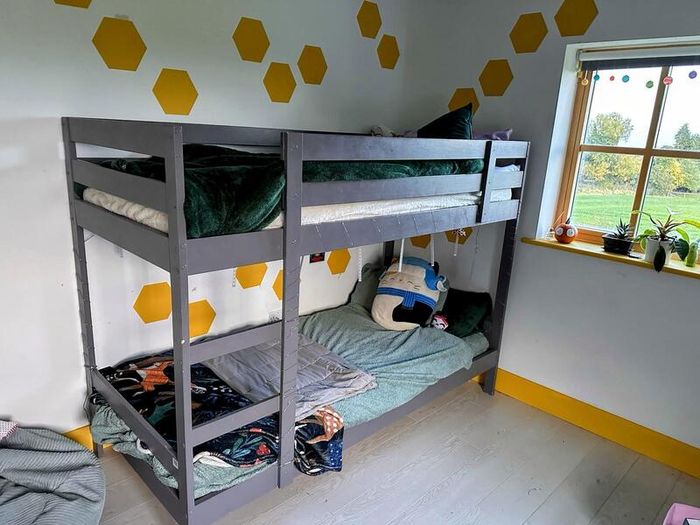 IKEA MYDAL Wooden Bunk Bed (Painted Grey)